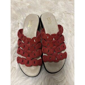 Jambu Women's Red Romance‎ Platform Leather Upper Sandals Size 6 Bohemian